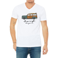 Surf Wagon Cloud Mist Gray V-neck Tee | Artistshot