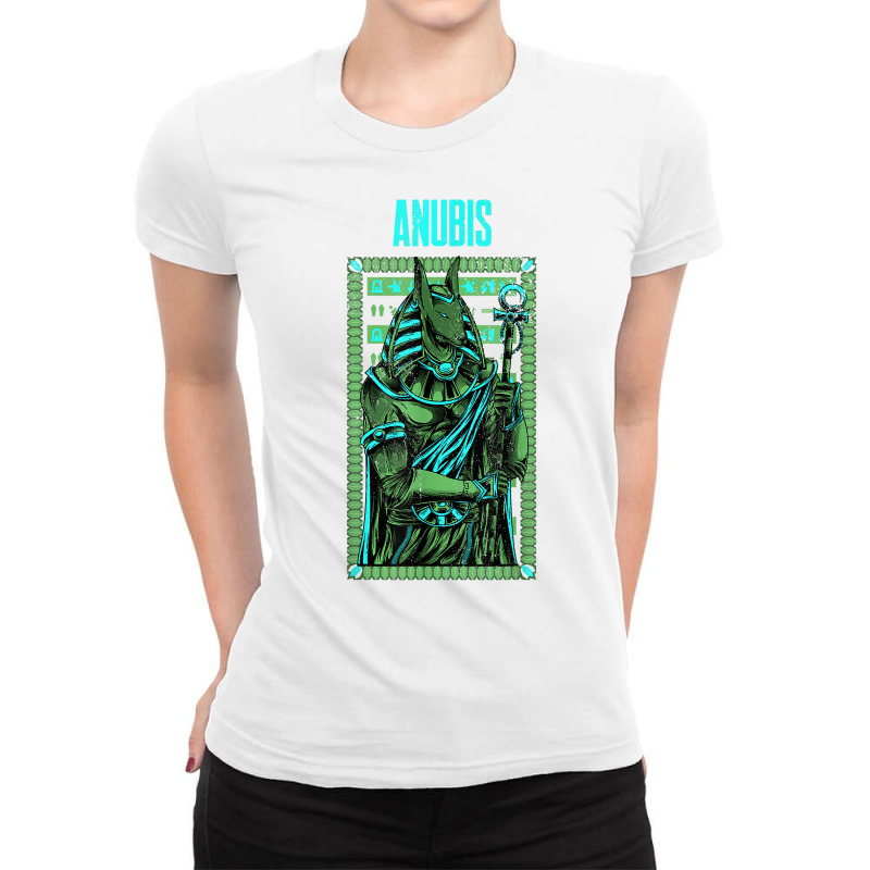 Turquoise Graphic Anubis God Figure T Shirt Ladies Fitted T-Shirt by katheleenweb0 | Artistshot