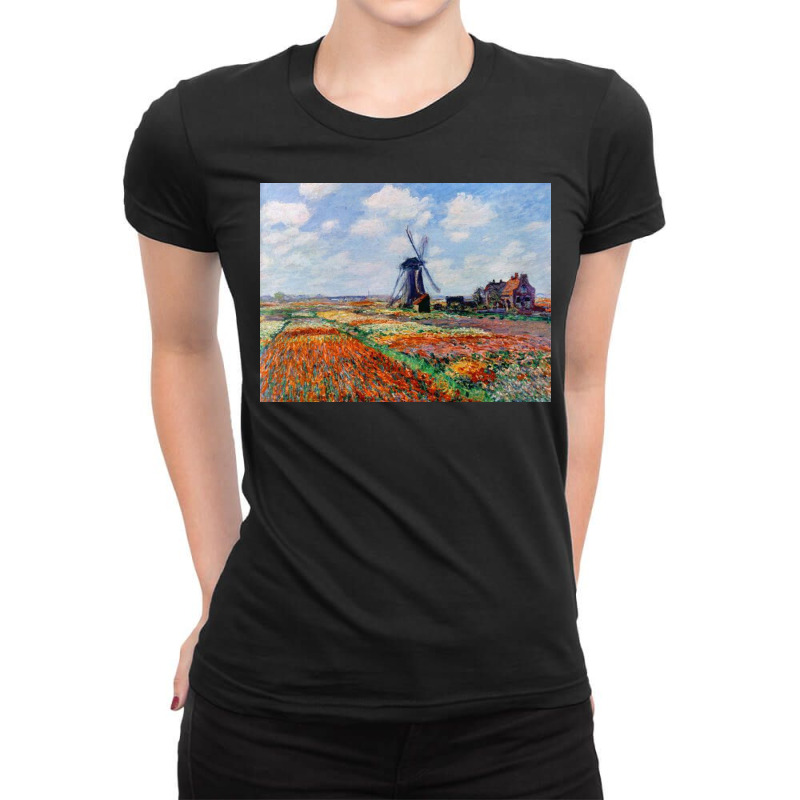 Monet Tulip Fields Ladies Fitted T-Shirt by leonboothy | Artistshot