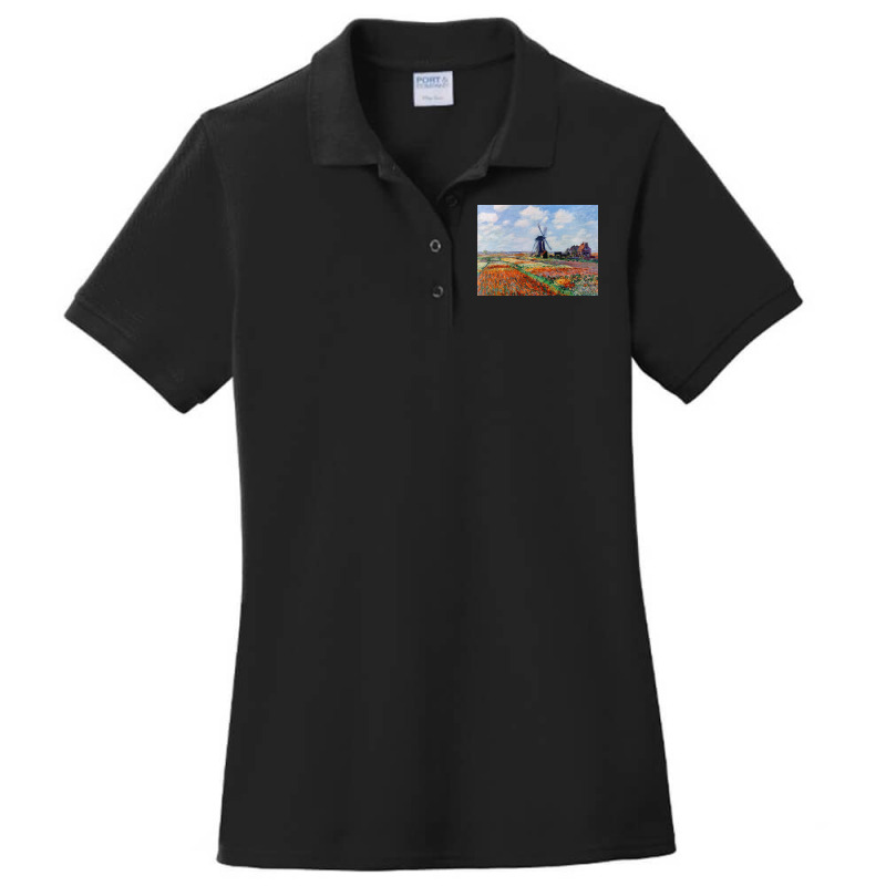 Monet Tulip Fields Ladies Polo Shirt by leonboothy | Artistshot