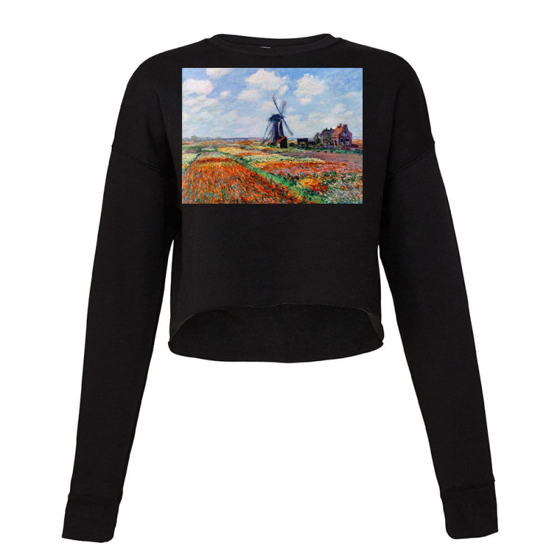 Monet Tulip Fields Cropped Sweater by leonboothy | Artistshot