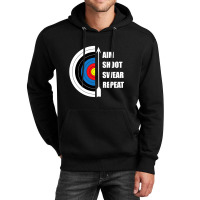 Archery Aim Shoot Swear Repeat Target Arrow Funny Unisex Hoodie | Artistshot