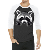 Digital Illustration Of A Little Raccoon Buddy. 3/4 Sleeve Shirt | Artistshot