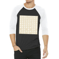 Japanese Hiragana Creme 3/4 Sleeve Shirt | Artistshot