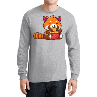 Cute Red Panda Eating Noodle Cartoon Vintage Quote Long Sleeve Shirts | Artistshot