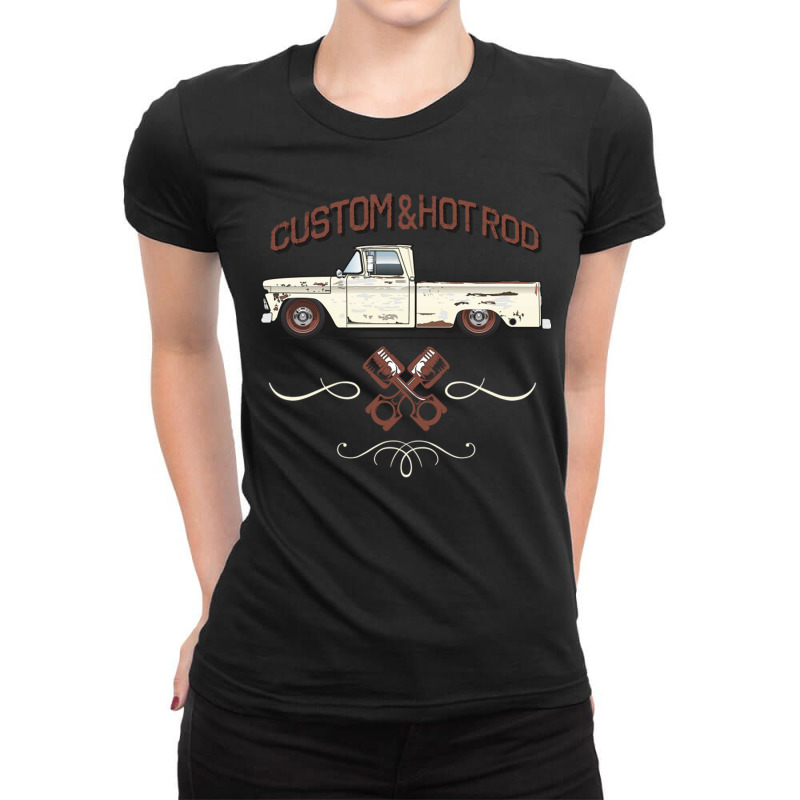 Hot Rod Patina Cameo White Ladies Fitted T-Shirt by MernaPutney | Artistshot