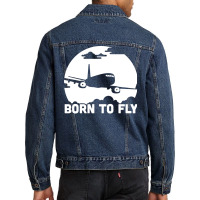 Born To  Aircrafts Pilots Design Those Who Love To Girl Men Denim Jacket | Artistshot