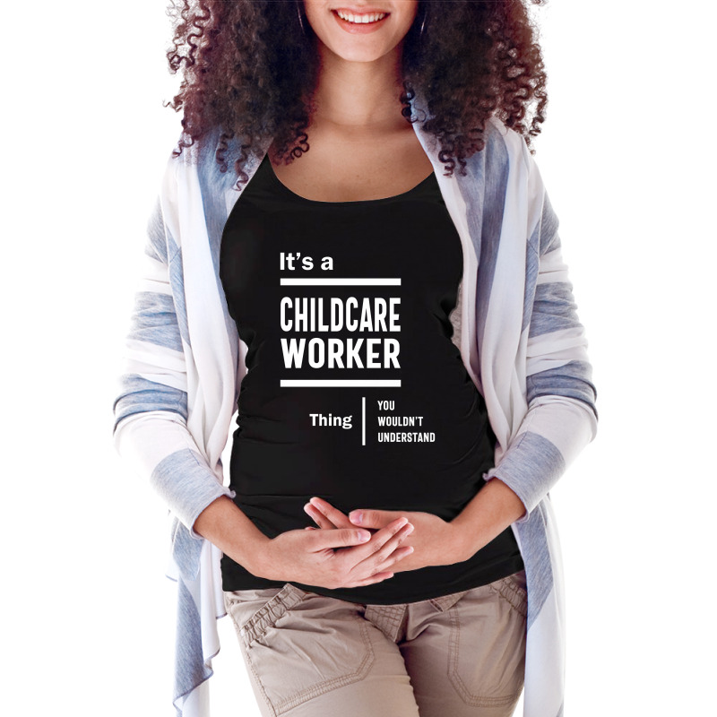 Childcare Worker Work Job Title Gift Maternity Scoop Neck T-shirt by cidolopez | Artistshot