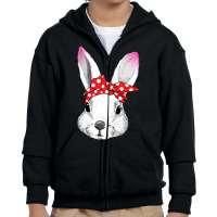 Rabbit Bandana Youth Zipper Hoodie | Artistshot