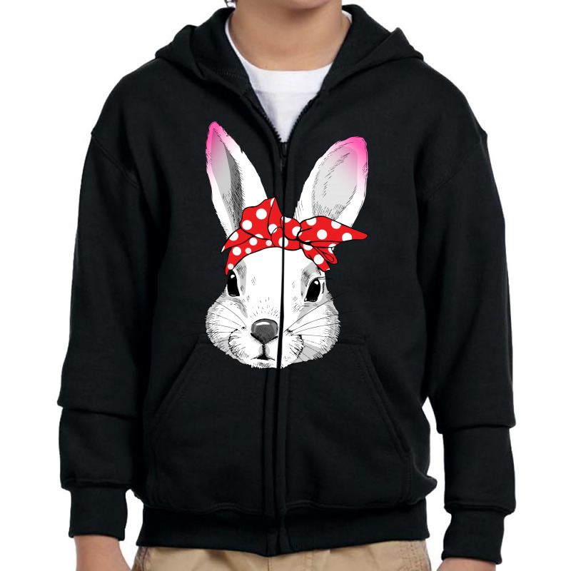 Rabbit Bandana Youth Zipper Hoodie | Artistshot