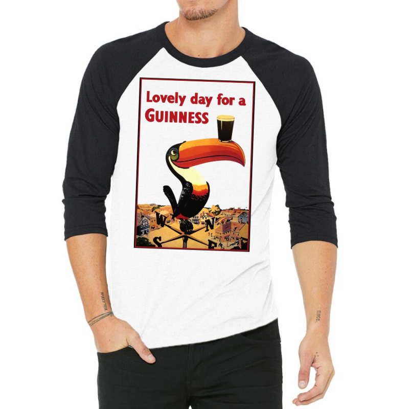 Lovely Day For A Guinness Letter 3/4 Sleeve Shirt | Artistshot