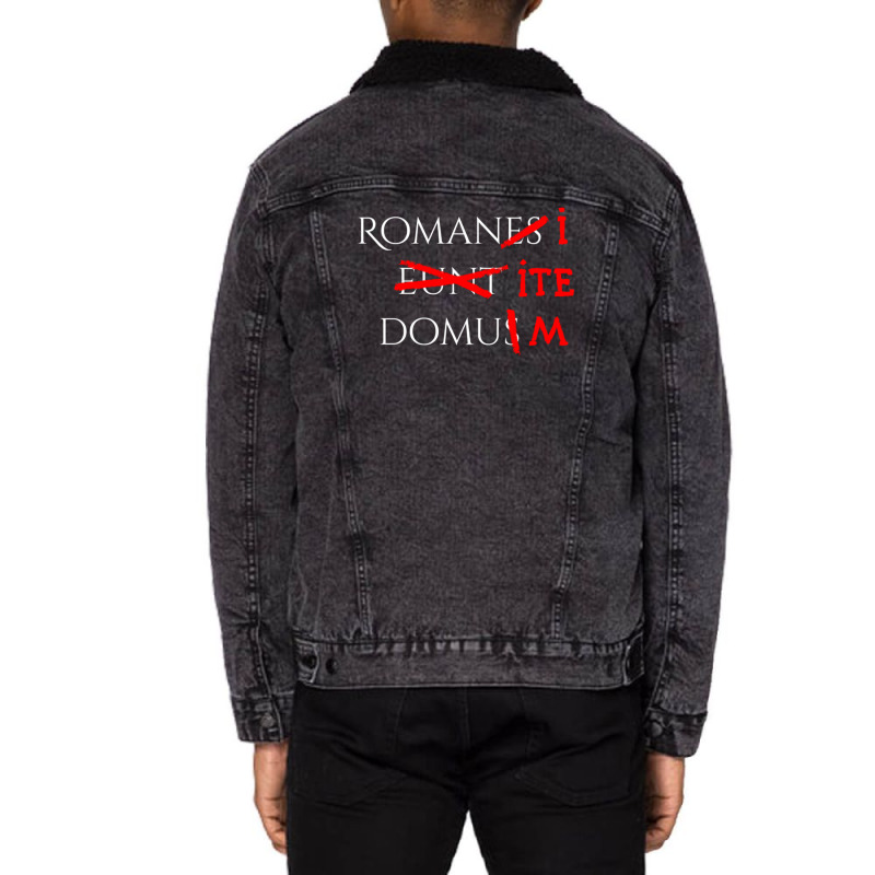 Romans Go Home (white) Unisex Sherpa-Lined Denim Jacket by EvanWayneCofer | Artistshot