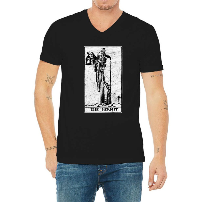 The Hermit Tarot Card - Major Arcana - Fortune Telling - Occult V-Neck Tee by AmyJeanKemmer | Artistshot