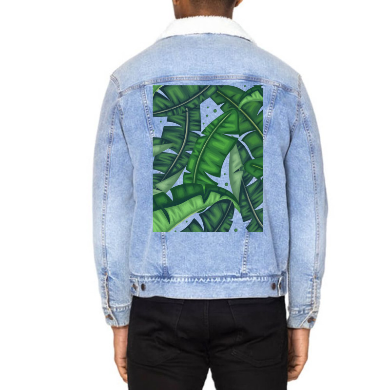 Banana Leaf Baby Stars Unisex Sherpa-Lined Denim Jacket by handehsammelr | Artistshot