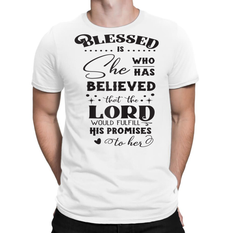 Blessed Is She Who Has Believed Cool Novelty Christian Item Raglan Bas T-Shirt by tarnilot | Artistshot