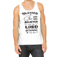 Blessed Is She Who Has Believed Cool Novelty Christian Item Raglan Bas Tank Top | Artistshot