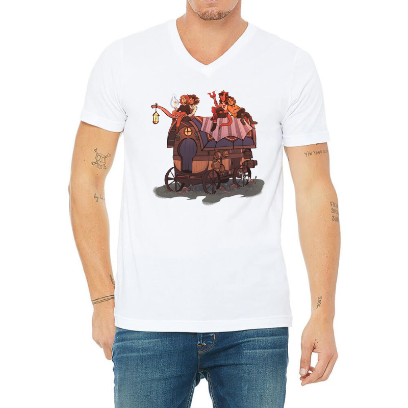 The Family Wagon V-Neck Tee by finekazannef | Artistshot