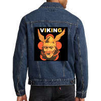 Viking Warrior With Winged Helmet And Mustache 1 Men Denim Jacket | Artistshot