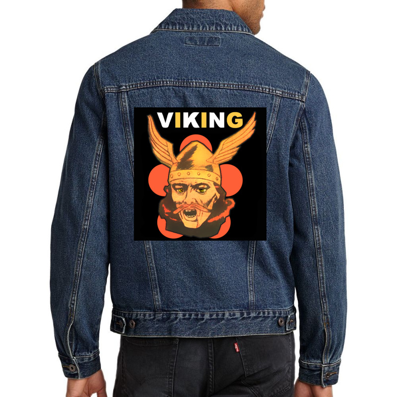 Viking Warrior With Winged Helmet And Mustache 1 Men Denim Jacket | Artistshot