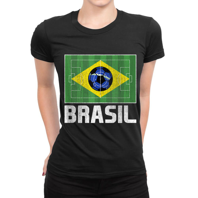 Brazil Soccer Flag Brasil Brazilian National Country Pride Tank Top Ladies Fitted T-Shirt by choninzel | Artistshot