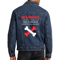 Warning May Spontaneously Start Talking About Griffonlands Men Denim Jacket | Artistshot