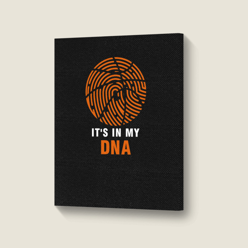 Basketball Is In My Dna Fingerprint For Basketball Fans Funny Idea  Gr Portrait Canvas Print by AgustinLimonAlvarado | Artistshot