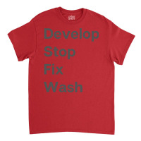 Develop Stop Fix Wash Classic  Yellow Cute Classic T-shirt | Artistshot