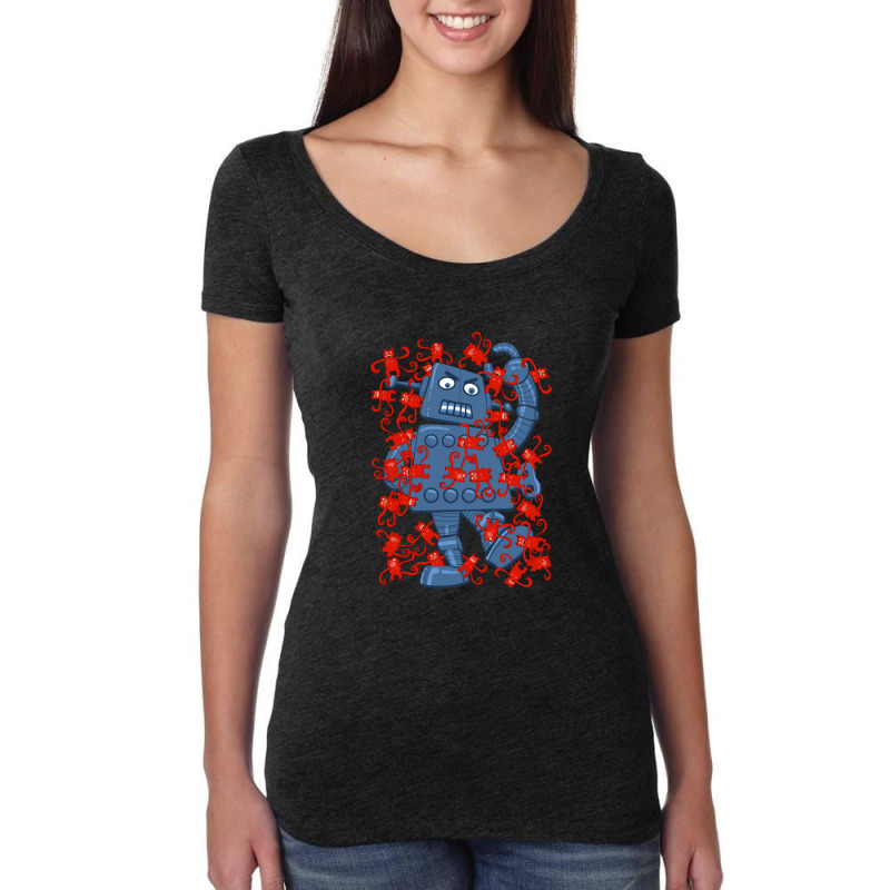 Monkeys Vs Robot Women's Triblend Scoop T-shirt by AUSTINEMATTEIS | Artistshot