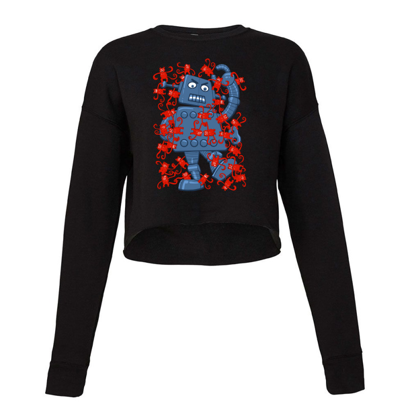 Monkeys Vs Robot Cropped Sweater by AUSTINEMATTEIS | Artistshot