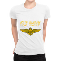 Fly Navy  Classic Naval Officer Pilot Wings Tee Ladies Fitted T-shirt | Artistshot