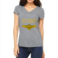 Fly Navy  Classic Naval Officer Pilot Wings Tee Women's V-neck T-shirt | Artistshot