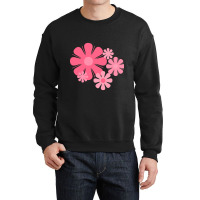 Hot Trend Flower Locus Retro 60s 70s Floral In Candy Pink Crewneck Sweatshirt | Artistshot