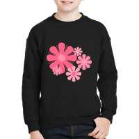 Hot Trend Flower Locus Retro 60s 70s Floral In Candy Pink Youth Sweatshirt | Artistshot