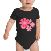 Hot Trend Flower Locus Retro 60s 70s Floral In Candy Pink Baby Bodysuit | Artistshot