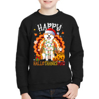 Hot Trend Happy Hallothanksmas Akita Inu Thanksgiving Xmas Youth Sweatshirt | Artistshot