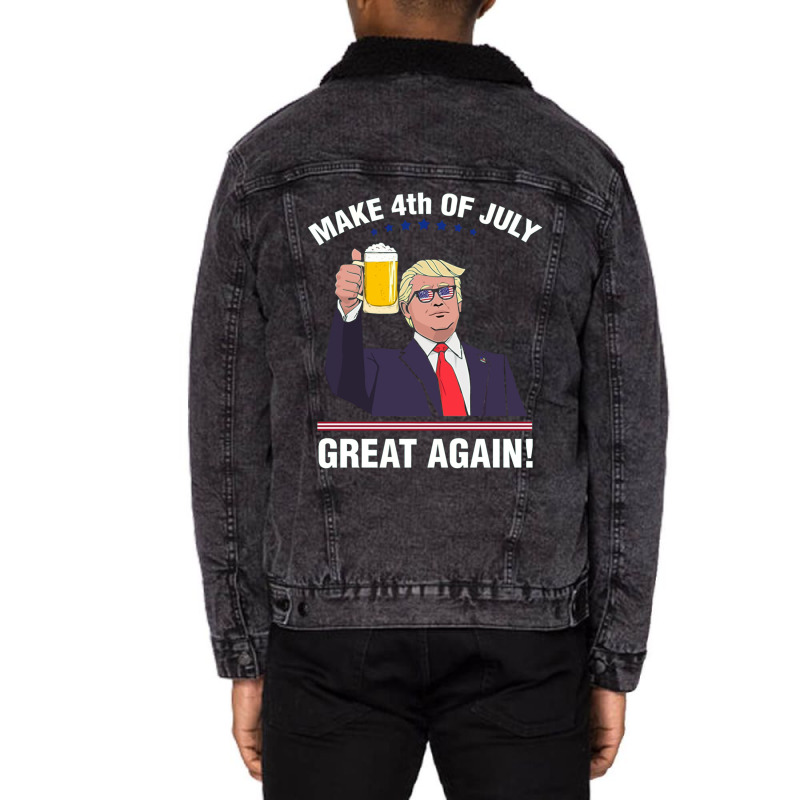 Trump Make 4th Of July Great Again Unisex Sherpa-lined Denim Jacket | Artistshot