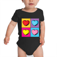 Candy Heart Pop Art Valentine S Day Graphic Baby Bodysuit | Artistshot