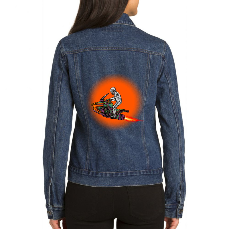 Race In Space Ladies Denim Jacket | Artistshot