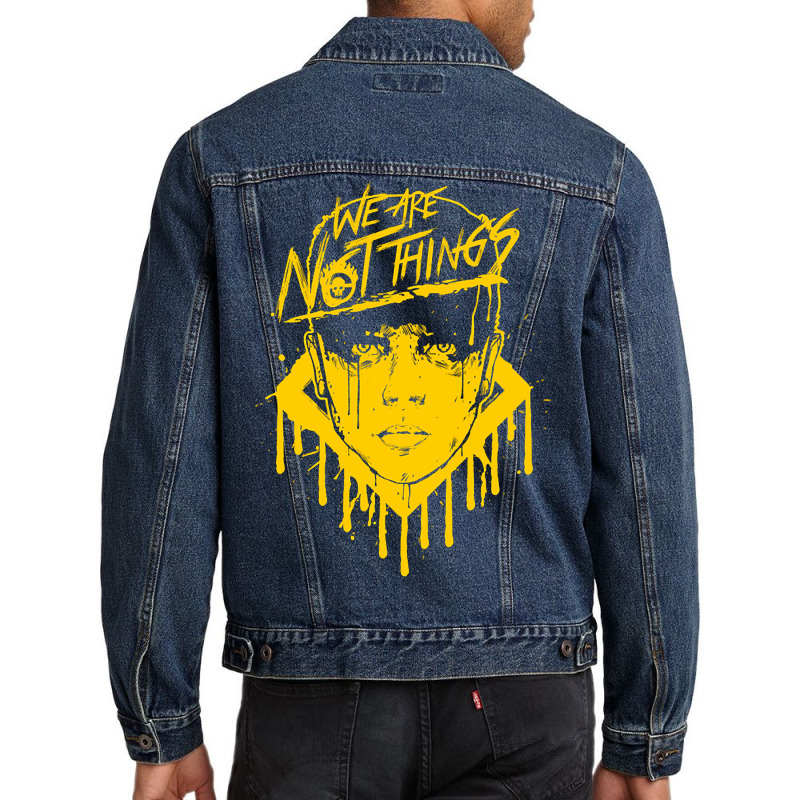 Limited Edition We Are Not Things (yellow) Men Denim Jacket | Artistshot