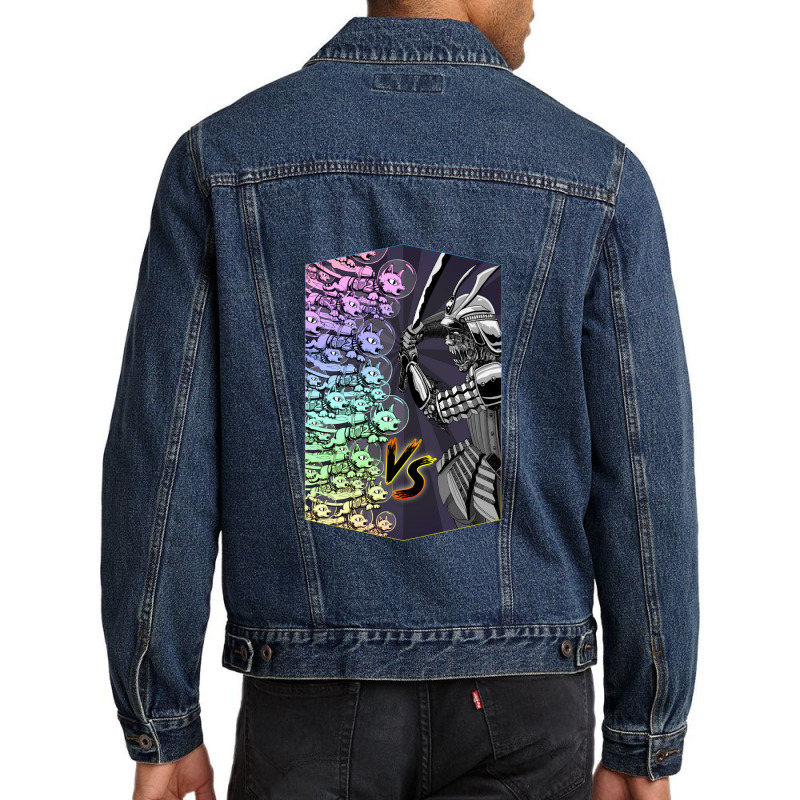 Rainbow Space Kittens Vs Samurai Zombie Warlord Men Denim Jacket | Artistshot