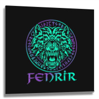 Hot Trend Fenrir Wolf Vargr Viking Norse Mythology Warg Myth Animal Metal Print Square | Artistshot