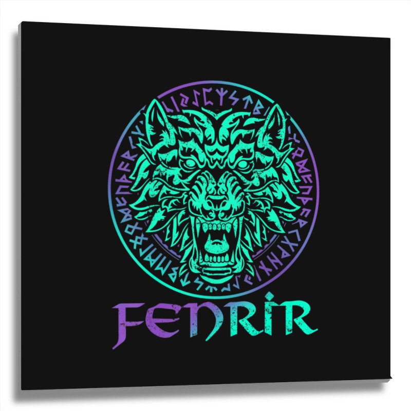 Hot Trend Fenrir Wolf Vargr Viking Norse Mythology Warg Myth Animal Metal Print Square by Sizemore Adame | Artistshot