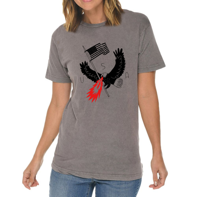 Fire Breathing Bald Eagle Of Patriotism Vintage T-shirt | Artistshot