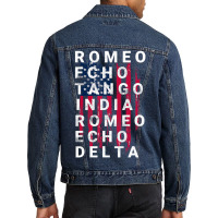 Hot Trend Us Army Retired Phonetic Military Alphabet Men Denim Jacket | Artistshot