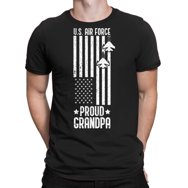 Limited Edition Us Proud Air Force Grandpa With American Flag Veteran T-shirt | Artistshot