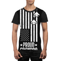 Limited Edition Us Proud Air Force Grandpa With American Flag Veteran Graphic T-shirt | Artistshot