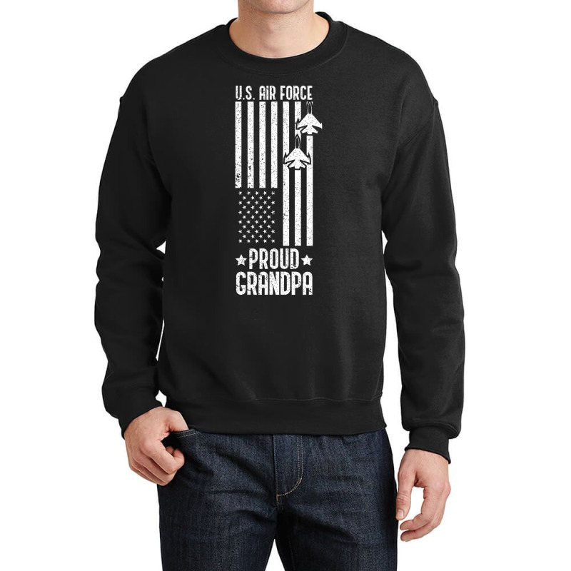 Limited Edition Us Proud Air Force Grandpa With American Flag Veteran Crewneck Sweatshirt | Artistshot