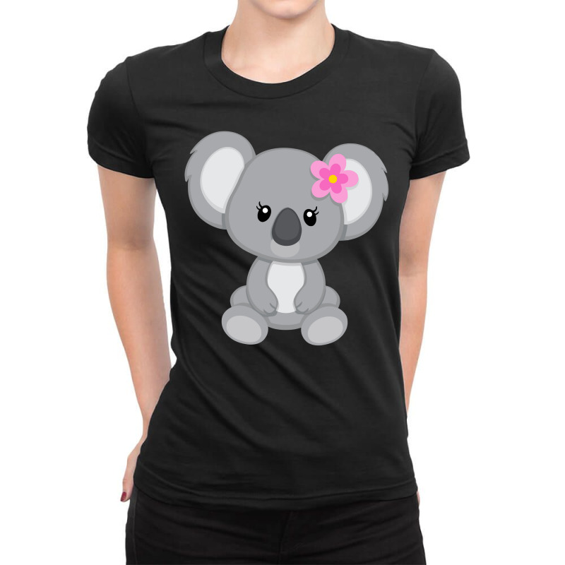 Pretty-koala-grey Ladies Fitted T-Shirt by sunandarstore | Artistshot