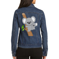 Funny-koala-tree-bunch Ladies Denim Jacket | Artistshot