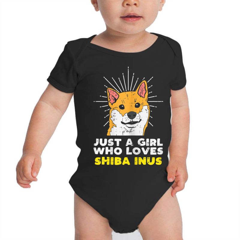 Trending Just A Girl Who Loves Shiba Inus Kawaii Akita Dog Lover Baby Bodysuit by hongquangd | Artistshot